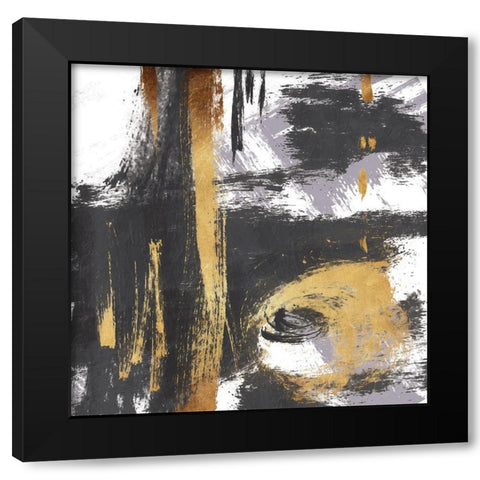 Rotational Pull Muted Purp Black Modern Wood Framed Art Print with Double Matting by OnRei