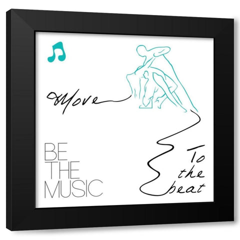 Move To The Beat1 Black Modern Wood Framed Art Print with Double Matting by OnRei