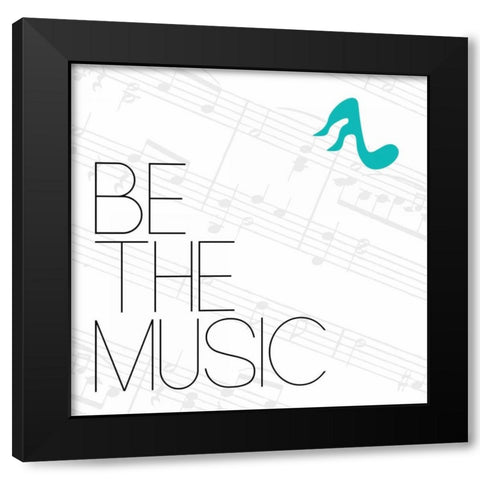 Be The Music 2 Black Modern Wood Framed Art Print with Double Matting by OnRei