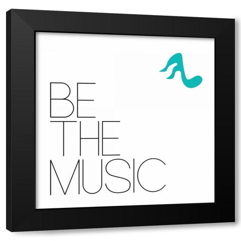 Be The Music 1 Black Modern Wood Framed Art Print with Double Matting by OnRei