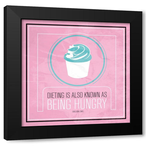 Dieting Black Modern Wood Framed Art Print with Double Matting by OnRei