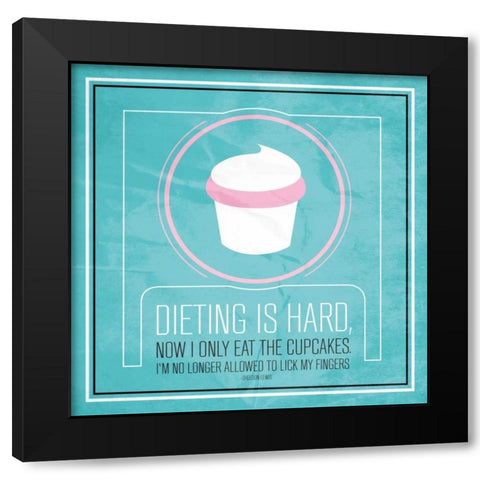 Dieting Mate Black Modern Wood Framed Art Print with Double Matting by OnRei