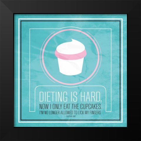 Dieting Mate Black Modern Wood Framed Art Print by OnRei