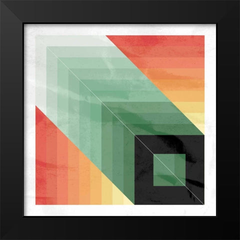 GEO Square Black Modern Wood Framed Art Print by OnRei