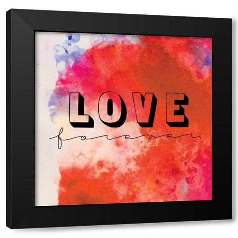 Love Forever I Black Modern Wood Framed Art Print with Double Matting by OnRei