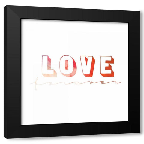 Love Forever II Black Modern Wood Framed Art Print with Double Matting by OnRei