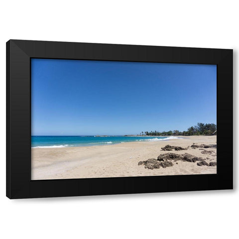 Bay Side 3 Black Modern Wood Framed Art Print by Orlando