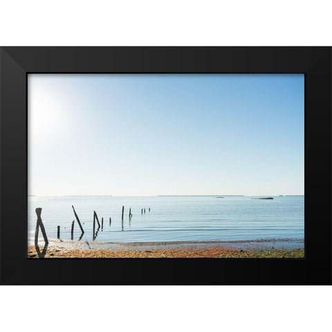 Far Away View Black Modern Wood Framed Art Print by Orlando