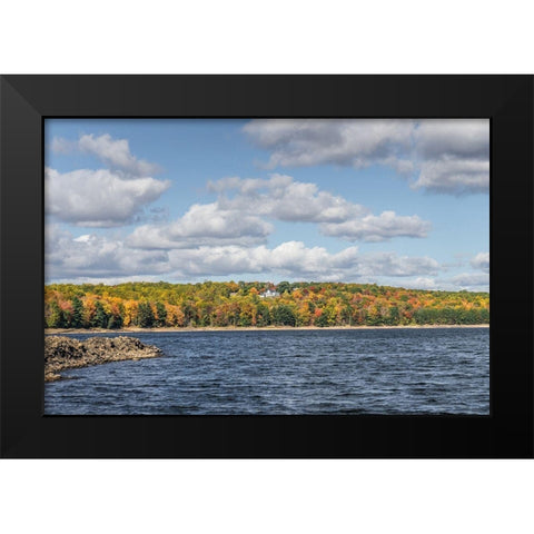Lake View Black Modern Wood Framed Art Print by Orlando
