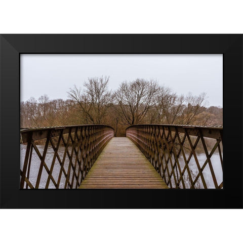 Between Two Places Black Modern Wood Framed Art Print by Orlando