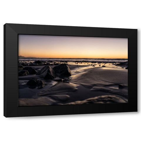 Density Black Modern Wood Framed Art Print by Orlando