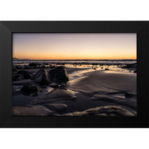 Density Black Modern Wood Framed Art Print by Orlando