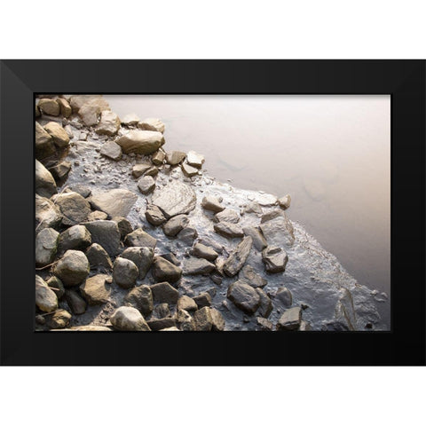 Stoney Hill Black Modern Wood Framed Art Print by Orlando