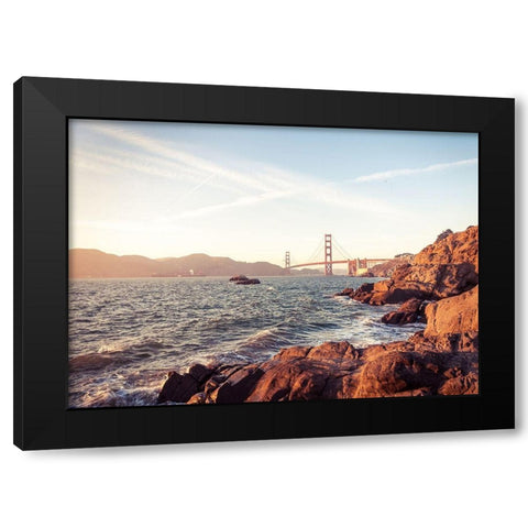 Bay Area Black Modern Wood Framed Art Print by Orlando