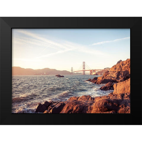Bay Area Black Modern Wood Framed Art Print by Orlando