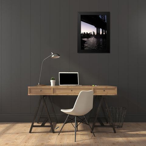 NYC at Dusk Black Modern Wood Framed Art Print by Orlando
