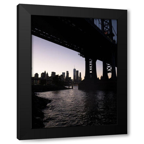 NYC at Dusk Black Modern Wood Framed Art Print by Orlando