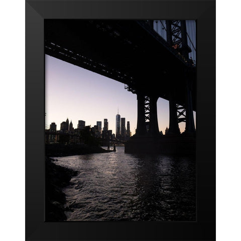 NYC at Dusk Black Modern Wood Framed Art Print by Orlando