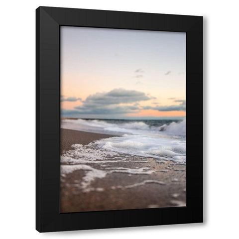 Ocean Foam Black Modern Wood Framed Art Print by Orlando