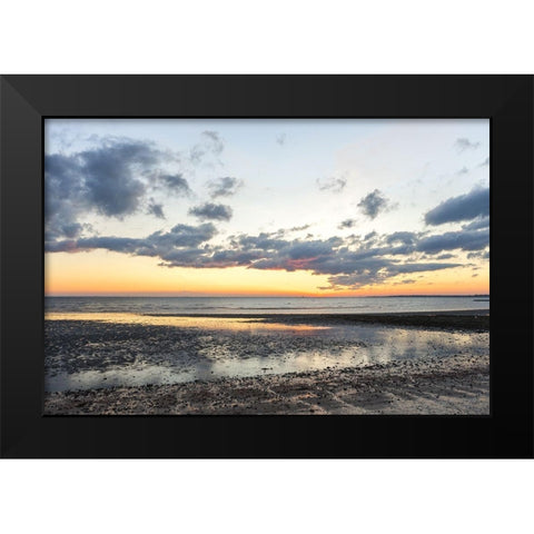 Tide is Out Black Modern Wood Framed Art Print by Orlando