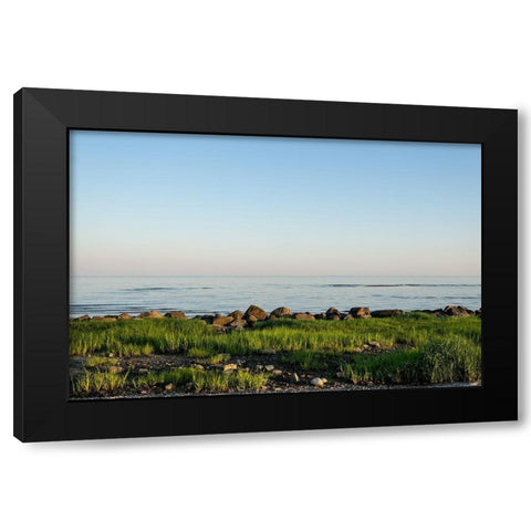 Rocky Shore Black Modern Wood Framed Art Print with Double Matting by Orlando