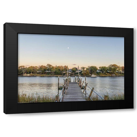 The Canal Black Modern Wood Framed Art Print by Orlando
