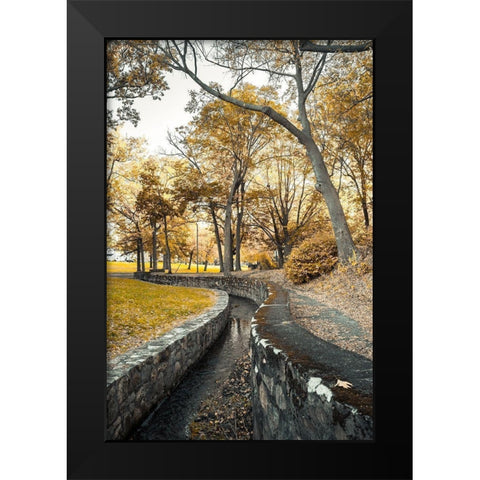 Stone Moat Black Modern Wood Framed Art Print by Orlando