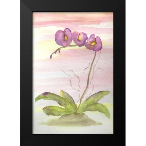 Orchid Trio 2 Black Modern Wood Framed Art Print by Pearson, Debbie