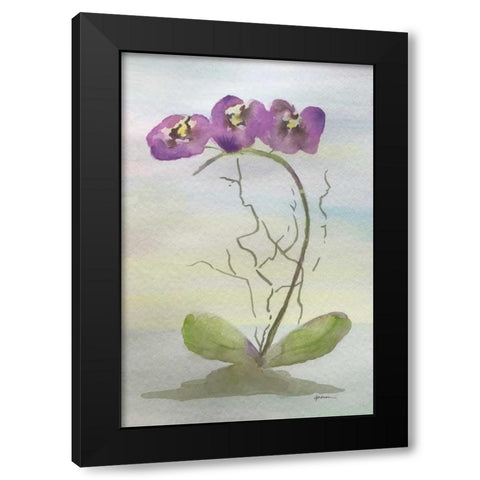 Orchid Duo 2 Black Modern Wood Framed Art Print by Pearson, Debbie