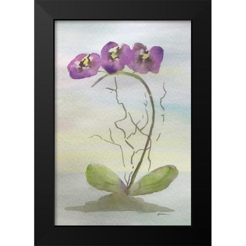 Orchid Duo 2 Black Modern Wood Framed Art Print by Pearson, Debbie