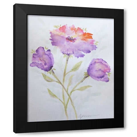 Poppies 2 Black Modern Wood Framed Art Print by Pearson, Debbie