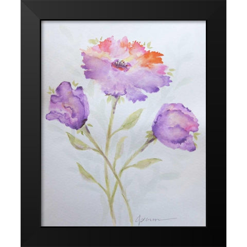 Poppies 2 Black Modern Wood Framed Art Print by Pearson, Debbie