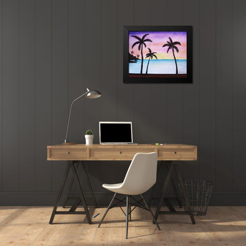 Tropical Palms 1 Black Modern Wood Framed Art Print by Pearson, Debbie