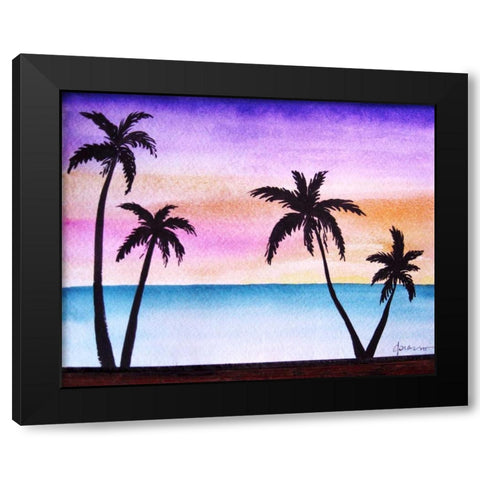 Tropical Palms 2 Black Modern Wood Framed Art Print by Pearson, Debbie