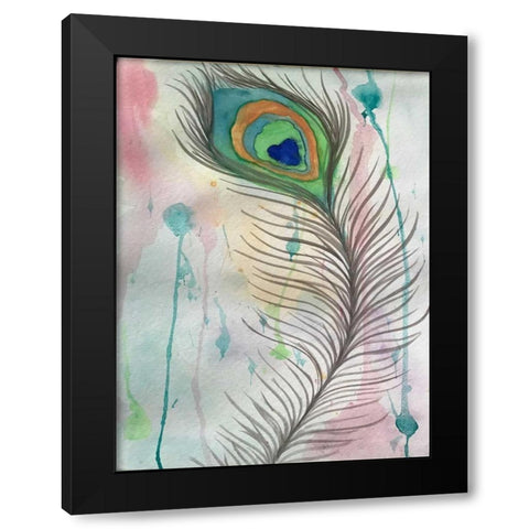 Feather 555 Black Modern Wood Framed Art Print with Double Matting by Pearson, Debbie