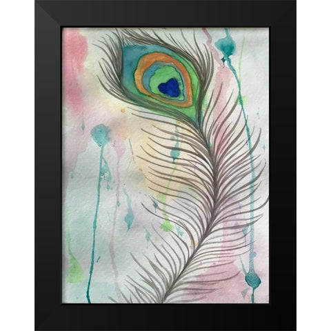 Feather 555 Black Modern Wood Framed Art Print by Pearson, Debbie