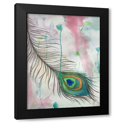 Feather 556 Black Modern Wood Framed Art Print by Pearson, Debbie
