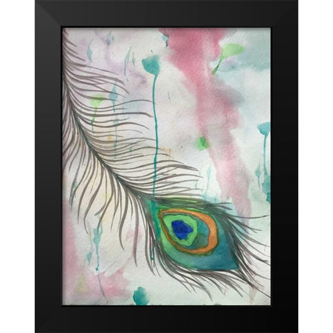 Feather 556 Black Modern Wood Framed Art Print by Pearson, Debbie