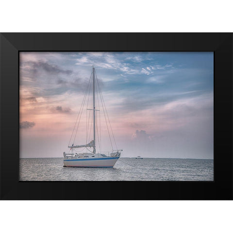 Blue Point Sunrise Black Modern Wood Framed Art Print by DeLuca, Pat