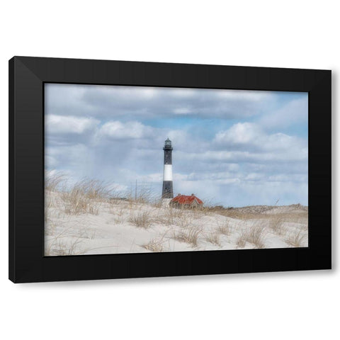 Fire Island Lighthouse Black Modern Wood Framed Art Print by DeLuca, Pat