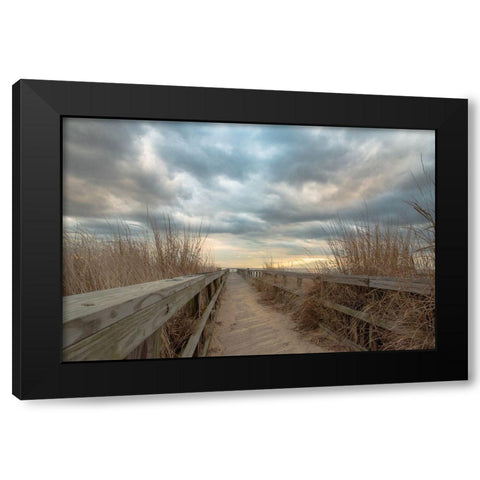 East Islip Sunset Black Modern Wood Framed Art Print with Double Matting by DeLuca, Pat