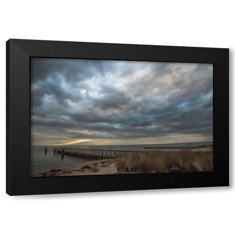 East Islip Sunset 2 Black Modern Wood Framed Art Print with Double Matting by DeLuca, Pat
