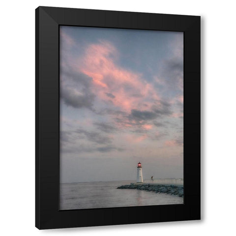 Patchogue Sunset Black Modern Wood Framed Art Print by DeLuca, Pat