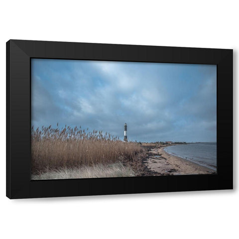 Fire Island Lighthouse Black Modern Wood Framed Art Print with Double Matting by DeLuca, Pat