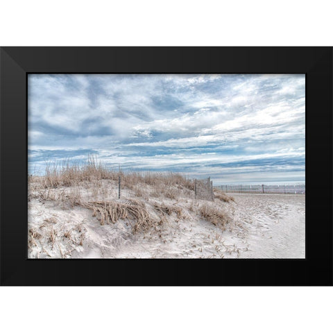 Lighthouse Beach Black Modern Wood Framed Art Print by DeLuca, Pat