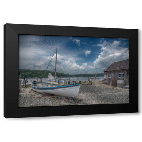 Mystic Seaport Black Modern Wood Framed Art Print with Double Matting by DeLuca, Pat