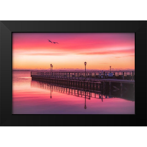 Obsequious Traditions Black Modern Wood Framed Art Print by DeLuca, Pat