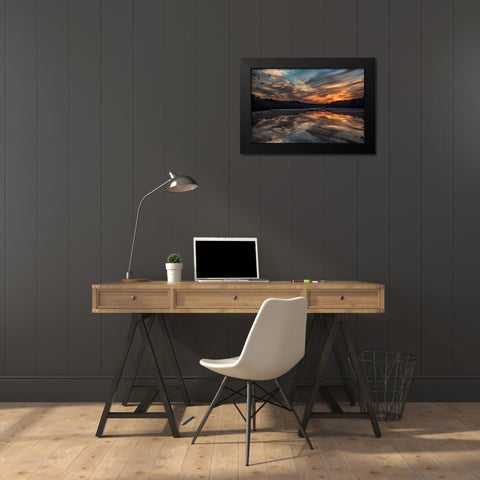 Priority Of Reflection Black Modern Wood Framed Art Print by DeLuca, Pat