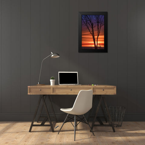 Love And Fire Black Modern Wood Framed Art Print by DeLuca, Pat