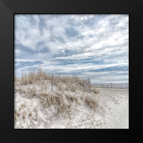 Lighthouse Beach Black Modern Wood Framed Art Print by DeLuca, Pat
